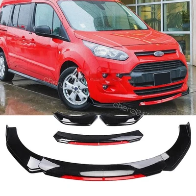 For Ford Transit Connect Gloss Front Bumper Lip Splitter Spoiler Red Lower Chin - Image 1 of 4