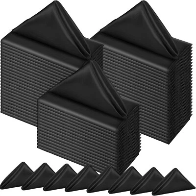 150 Pcs Satin Napkin Bulk 17 x 17 Inch Square Silk Table Napkin Soft Dinner Napk - Image 1 of 4