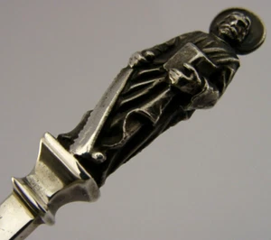 ST SIMON PATRON SAINT of TANNERS STERLING SIVER APOSTLE SPOON 1978 35g - Picture 1 of 5
