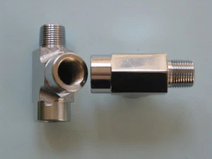 Accesorios para camiseta Lowrider Hydraulics 3/8""F a 3/8""M, paquete de 2, cromo - Imagen 1 de 2