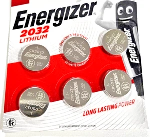 Energizer CR2032 DL2032 BR2032 3V Lithium Coin Cell Batteries x 6 *Long Expiry* - Picture 1 of 2