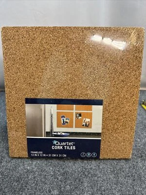 Quartet FramelessCork Tiles 12 x12 Permanent Self Stick Pack of Modular 4 Tiles - Image 1 of 3