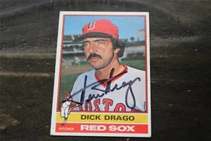 DICK DRAGO 1976 TOPPS BOSTON RED SOX AUTOG'D CARD - Imagen 1 de 1
