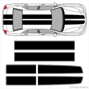 EZ Rally Racing Stripes 3M Vinyl Stripe Graphic Decals for Chrysler 300 - Picture 1 of 7