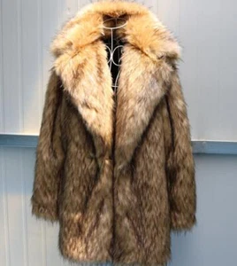 Real Racoon Fur Winter Warm Thicken Coats Overcoats Men Mid-Long Lapel Jacket - Picture 1 of 7