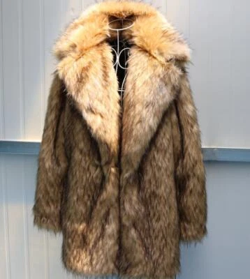 Real Racoon Fur Winter Warm Thicken Coats Overcoats Men Mid-Long Lapel Jacket - Image 1 of 4