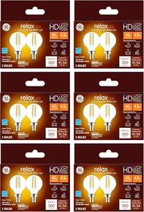 (12 Bulbs) 42290 Relax LED Soft White, Dimmable G16.5 Globe Light Bulb, 40 Watt - Picture 1 of 5
