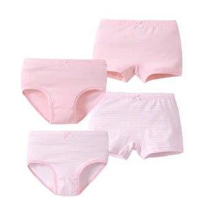 4X Girl Stripe Underwear Cotton Bikini Panties Briefs Soft Bowknot Undershorts - Picture 1 of 16