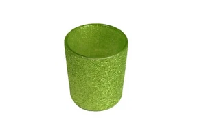 ALL GLITTER APPLE GREEN Design VOTIVE with Tea Light - Candle Holder (CLOSEOUT) - Picture 1 of 1