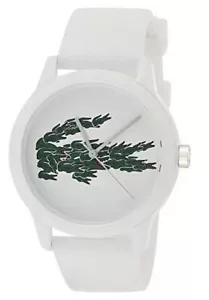 LACOSTE 2001097 L.12.12 GREEN CROC DIAL WHITE SILICONE BAND WOMENS WATCH - Picture 1 of 4