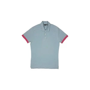00’s Mulberry Polo Shirt Blue Mens Slim XL Made In Italy - Picture 1 of 7