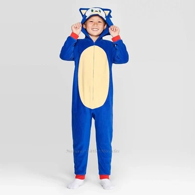 Sonic the Hedgehog Niños Pijama Traje Unión Talla 8-12 Una Pieza Disfraz Halloween Foto 1 de 4