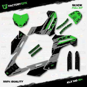 Kit de gráficos de carreras lisos grises y verdes se adapta a 19-24 calcomanías Kawasaki KLX140 KLX 140 - Imagen 1 de 2