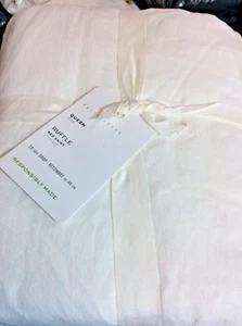 Pottery Barn Ruffle Queen Bedskirt NWT! White 18" Drop 100% Cotton - Picture 1 of 1