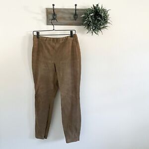Lafayette 148 Brown Suede Panel Pull On Murray Pants 4