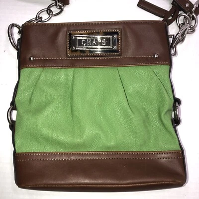 Bolso Bandolera Pequeño Chaps Marrón Verde RN # 108833 Foto 1 de 4