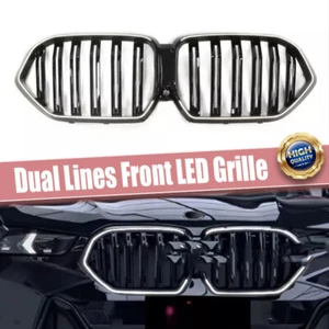 LED Lights Car Front Mesh Grille Grill Double Line For BMW X6 G06 2019-2023 . - Picture 1 of 6