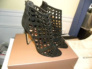 BCBGMAXAZRIA Womens Ebony Black Strappy Heels Shoes 6.5 Medium MNHEB015 ABAY - Picture 1 of 6