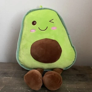 Avocado Soft Fuzzy 11" Plush Stuffed Pillow Toy Kawaii Smile Legs Cute Green - Picture 1 of 6