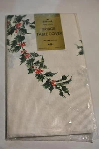 Vintage Christmas Holiday Paper Tablecloths Bridge Table Cover Hallmark - Picture 1 of 1