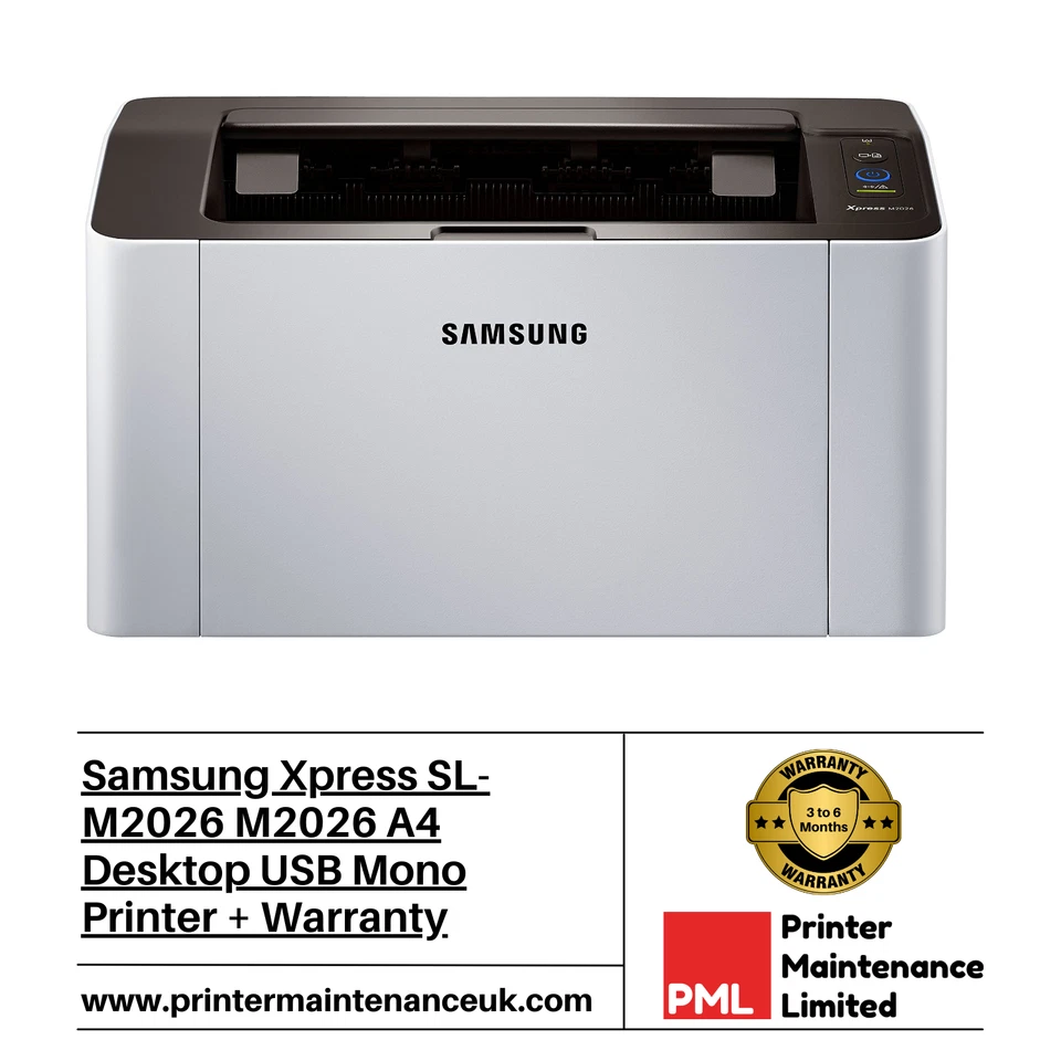 Samsung Xpress SL-M2026 M2026 A4 Desktop USB Mono Printer + Warranty - Image 1 of 1