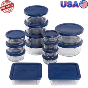 30 Pc Glass Food Storage Containers W/ Lids Microwave Freezer Oven Safe Durable - Picture 1 of 7