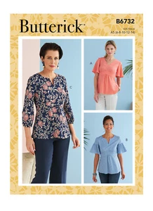Butterick Schnittmuster B6732 Misses Tops Empire Taille Reißverschluss hinten Größen 6-14 - Bild 1 von 6