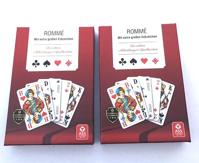 2 SET Senioren Romme mit Extra Großen Eckzeichen Original von ASS Altenburger