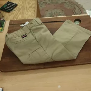 Kids Boys Dickies Khaki Pants Slacks Adjustable 4 Regular Preowned - Picture 1 of 6