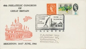 GB 1966 CUARENTA Y OCHO CONGRESOS FILATÉLICOS DE GRAN BRETAÑA BRIGHTON (DÍA DEL ESCRITOR) - Imagen 1 de 2
