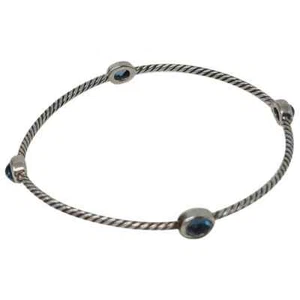 David Yurman Plata Esterlina Topacio Estación Cable Clásico Pulsera Sintética - Imagen 1 de 7