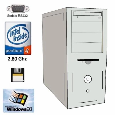PC Computer FISSO con Windows 98 Pentium 4 Desktop Porta Seriale integrata 18828 - Imagen 1 de 2