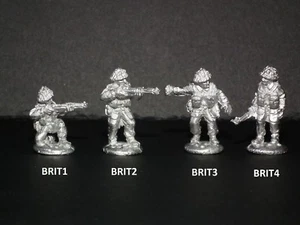 Metal WWII British Infantry Troops - 4 Variations 1/76 Scale. BRIT1-2-3-4 - Picture 1 of 1