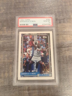 1992 Shaquille O'Neal Topps Rookie RC #362 - PSA 10 - Imagem 1 de 2