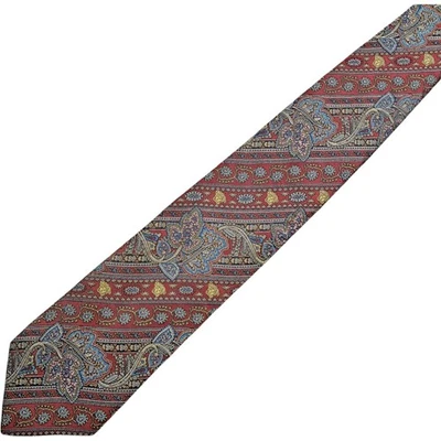 Versace Tie Red 3.5" Wide Men's Silk Vintage Office Smart Work Wear Designer - Image 1 of 4