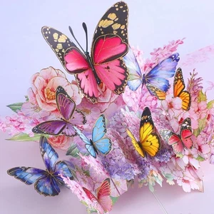 Mothers Day Pop Up Card for Mom, Butterfly MK0011- Endless Summer pink - Picture 1 of 7
