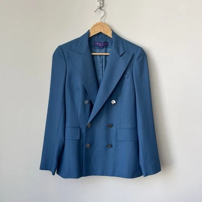 Blazer Ralph Lauren Etiqueta Púrpura Camden Cachemira Talla 2 Chaqueta Doble Pecho Foto 1 de 4