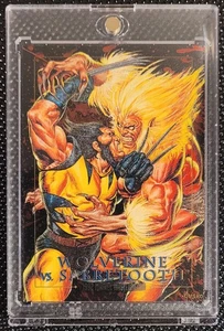 1992 Marvel Masterpice Foil Insert Wolverine vs Sabretooth #3-D - Bild 1 von 2