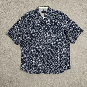 Michael Brandon Button Shirt Mens Size 2XL Blue Floral Short Sleeve Regular Fit - Picture 1 of 9