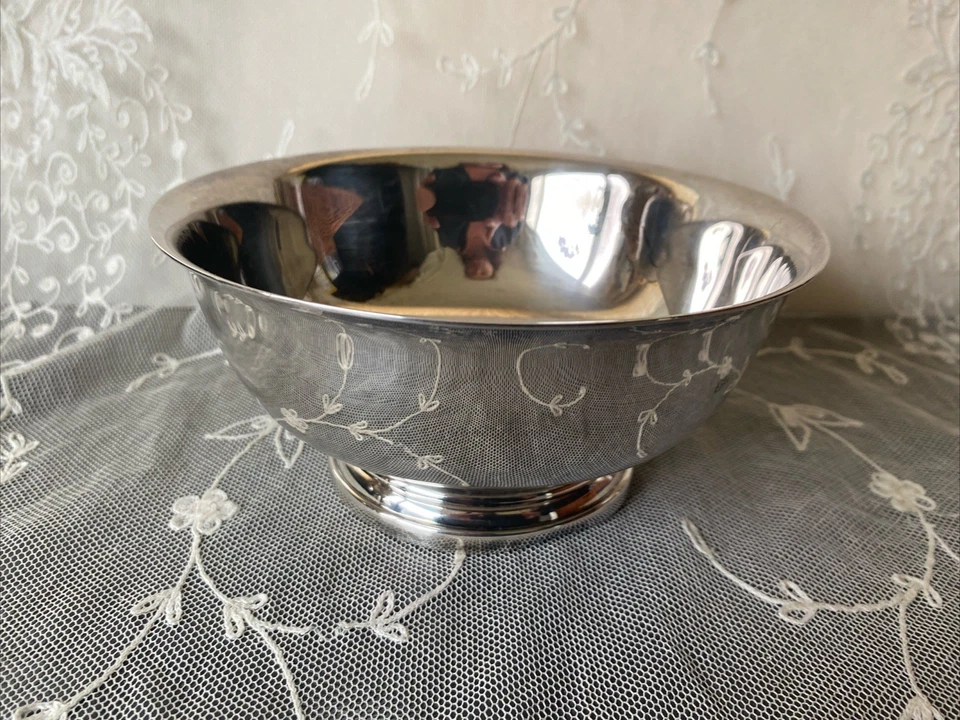 Vintage Gorham EP YC779 Silver Plate 3" H x 6.5" W Footed Serving Candy Bowl - Image 1 of 4