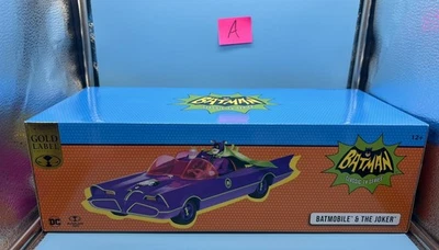 McFarlane DC Retro Batmobile & The Joker 2pk, Gold Label  Exclusive (A) - Image 1 of 4