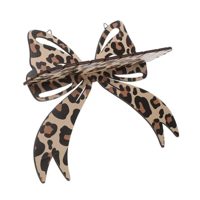  Wall Mounted Shelf Leopard Print Bow Rack For Bedroom And Living Room Small - Image 1 of 4
