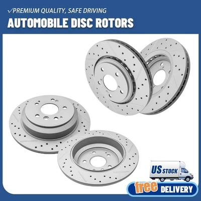 Rotores de freno perforados delanteros y traseros para Honda Pilot Ridgeline Passport 2019-2021 Foto 1 de 4