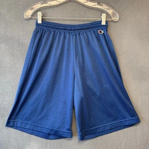 Vintage Champion Shorts Mesh Basketball Athletic Sports Workout Gym Blue Patch - Picture 1 of 9