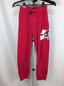 Nike Air JORDAN Red Sweatpants Youth Size Large Drawstring Pants Joggers - Picture 1 of 6