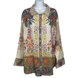 Natural Life Barcelona Button Down Hemd Gr. L Langarm Paisley geblümt - Bild 1 von 8