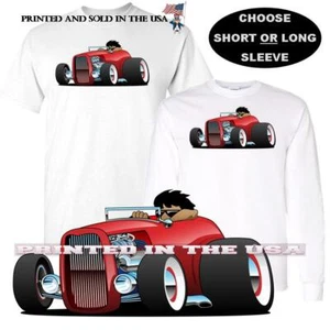 Camiseta Cool Dude Highboy Convertible Roja Hot Rod Modelo Dibujos Animados Coche S-5X - Imagen 1 de 4