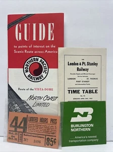 Lot of 4 Various Pieces of Train Railroad Memorabilia Map, Timetable, Pass - Picture 1 of 13