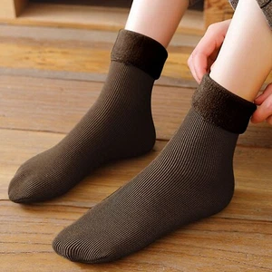 Socks For Women Fleececozy Soft Velvet Slim Thermal Socks Fleececozy Brown Socks - Picture 1 of 3