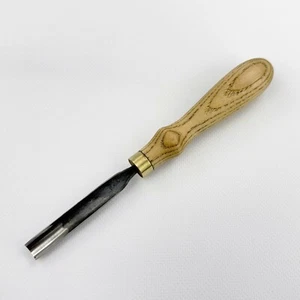 Wood Carving Tool – Hand-Forged Steel, Ash Handle, Rounded Chisel, Sharp - Picture 1 of 10
